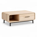 Stolik kawowy z drewna sosnowego w kolorze jasnego beżu 90 x 50 x 35cm