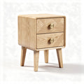 Stolik nocny z dwiema szufladami z drewna w kolorze naturalnym 40 x 40 x 50cm