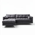 Sofa narożna z tkaniny w odcieniu szarym o wymiarach 220 x 85 x 85cm